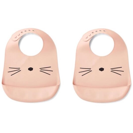 Liewood Tilda Silicone Bib Cat Rose 2 Pack Liewood Tilda Silicone Bib Cat Rose 2 Pack