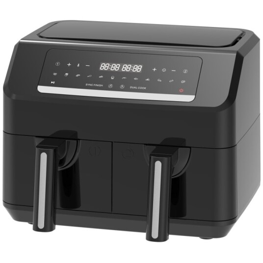 Emerio Dobbel Airfryer 3,6L + 3,6L, 2400W, BPA-fri, Svart Emerio Dobbel Airfryer 3,6L + 3,6L, 2400W, BPA-fri, Svart