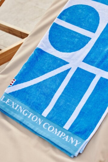 Lexington Strandhåndkle Grafisk Velur Blå 100x180