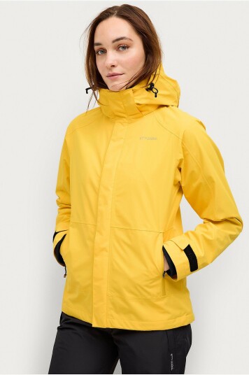 Áhkká Regnjakke Rain Jacket W Gul