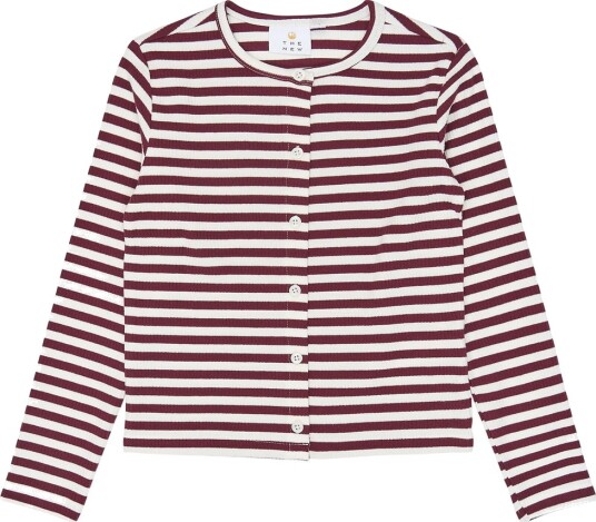 The New Tnmoore L_S Rib Cardigan Cream 146/152 The New Tnmoore L_S Rib Cardigan Cream 146/152