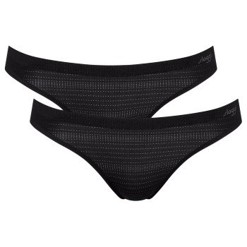 Sloggi Truser 2P ZERO Motion Mini Brief Svart polyester Small Dame Sloggi Truser 2P ZERO Motion Mini Brief Svart polyester Small Dame