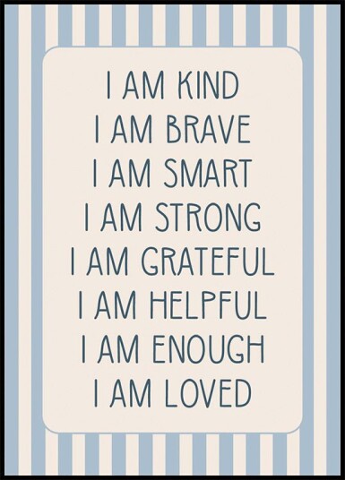 Boys Affirmations Positive Self-Talk Poster Plakat / 70x100cm