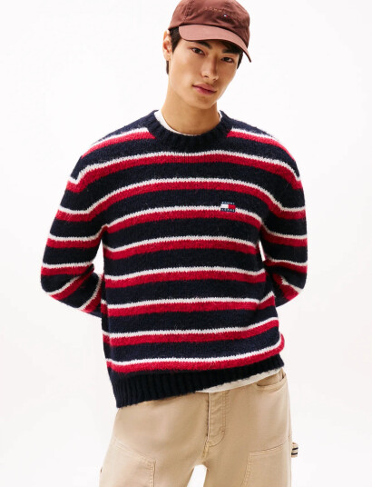Tommy Jeans Tjm Reg Brshd Strpe Badge Sweat - Multi/patterned - XXL