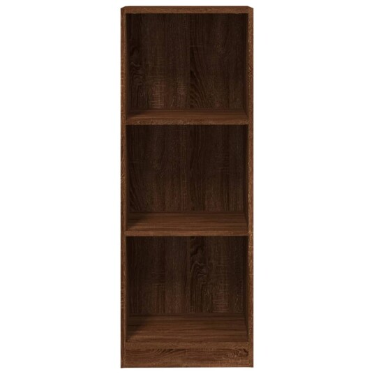 vidaXL Bokhylle 3 etasjer brun eik 40x24x109 cm konstruert tre