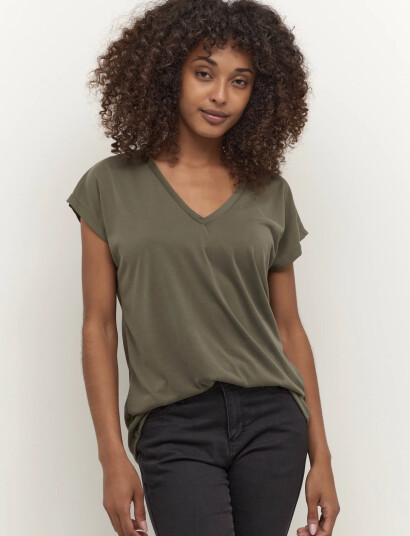Kaffe Kalise T-Shirt - Khaki green - XS Kaffe Kalise T-Shirt - Khaki green - XS