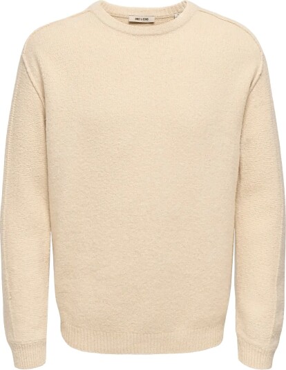ONLY & SONS Onsjames Cutline Rlx Crew Knit - OATMEAL - XS