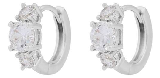 SNÖ Of Sweden Jen Stone Ring Earrings Silver Clear Onesize SNÖ Of Sweden Jen Stone Ring Earrings Silver Clear Onesize