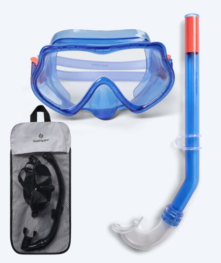 Watery Combo snorkelsett til barn (4-10) - Winslet - Blå - Snorkelsett barn