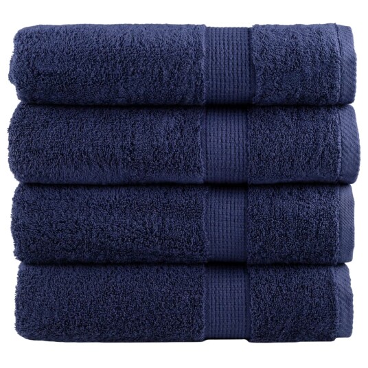 Premium badehåndklær SOLUND 4 stk marineblå 100x150 cm 600gsm Premium badehåndklær SOLUND 4 stk marineblå 100x150 cm 600gsm