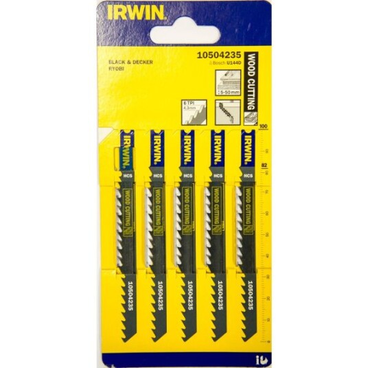 Irwin 10504235 Stikksagblad 100 mm 6 TPI 5-pakning Maskintilbehør & forbruk