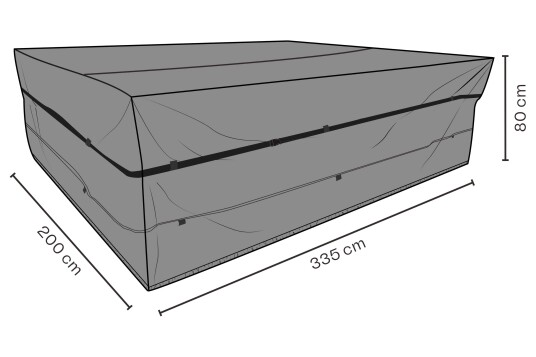 Brafab Møbeltrekk (Pustende stof) Til spisegruppe 355 x 220 x 80 cm Svart