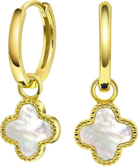 Pan Jewelry Kløver øreringer i 925 forgylt sølv med perlemor Pan Jewelry Kløver øreringer i 925 forgylt sølv med perlemor