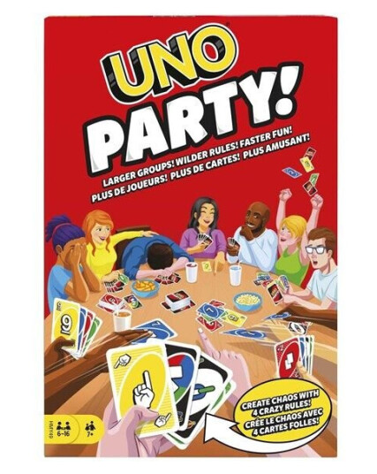 Mattel UNO Party Kartspill for Barn og Voksne