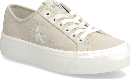 Calvin Klein Vulc Flatf Laceup Suede Cream 40 Calvin Klein Vulc Flatf Laceup Suede Cream 40