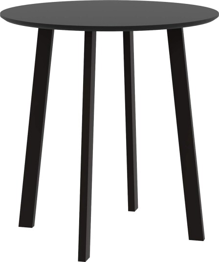 Spisebord rundt kjøkkenbord sidebord spisestuebord med skrå ben til kjøkken spisestue stue moderne design svart 72 x 72 x 75cm