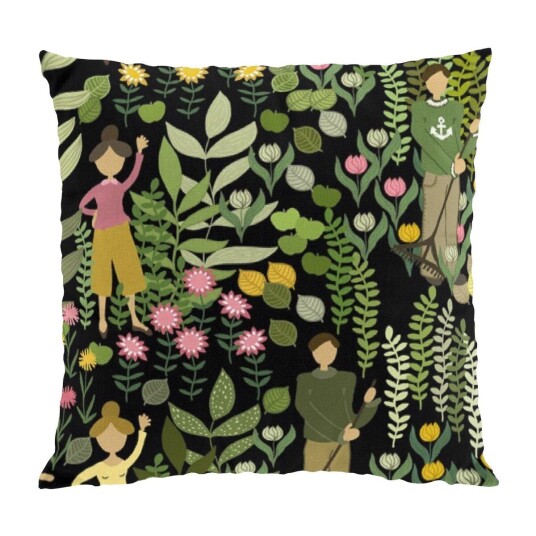 Arvidssons Textil Trädgård putetrekk 47x47 cm Svart-grønn