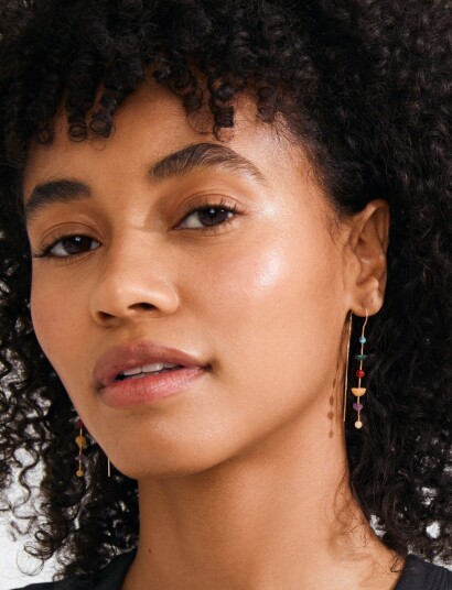 Pilgrim Here Earrings Gold Plated/Multi   Gold   ONE SIZE