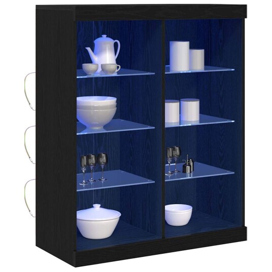 Sideboard med LED lamper Svart Eik 41x37x100 cm Sideboard med LED lamper Svart Eik 41x37x100 cm