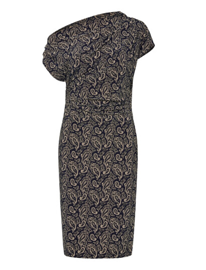 Lauren Ralph Lauren Paisley Jersey Off-The-Shoulder Dress - Navy - 38