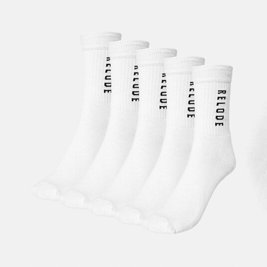 Relode Training Socks 5-pack, White Vit 43-46