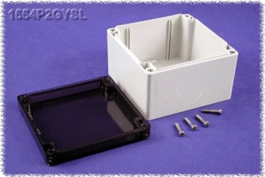 Hammond Electronics 1554P2gysl Universalskap 120 X 120 X 80 Polykarbonat Grå 1 Stk
