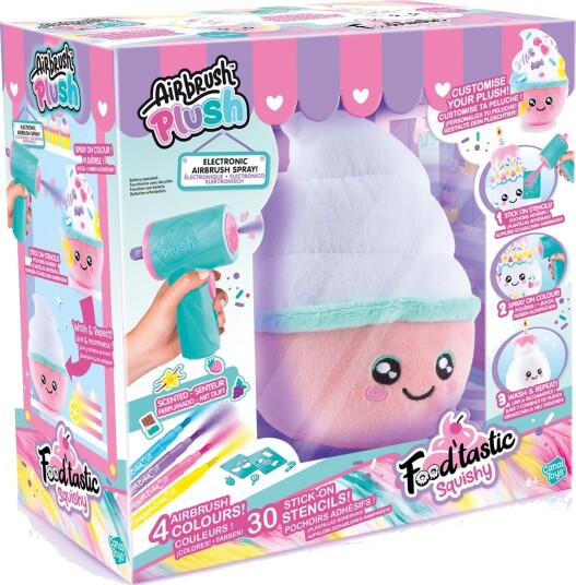 Airbrush Plush Kosedyr - 18 cm - Food"Tastic - Myk - Airbrush Plush - OneSize - Kosedyr - Hvit