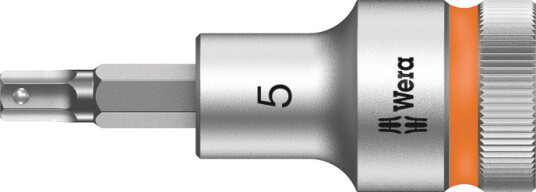 Wera 1/2" Insex 5 mm Bitshylse 60 mm Kromvanadiumstål til Elektroverktøy