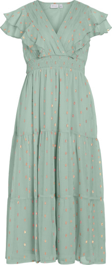 Vila Vikaren C/S Midi Frill Dress/Dc/Ka - Green - 36