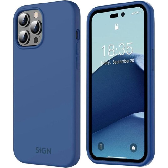 SiGN Liquid Silicone Case Til Iphone 14 Pro - Sea Blå