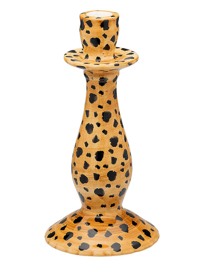Anna + Nina Leopard Candle Holder - Brown - H24CM Anna + Nina Leopard Candle Holder - Brown - H24CM