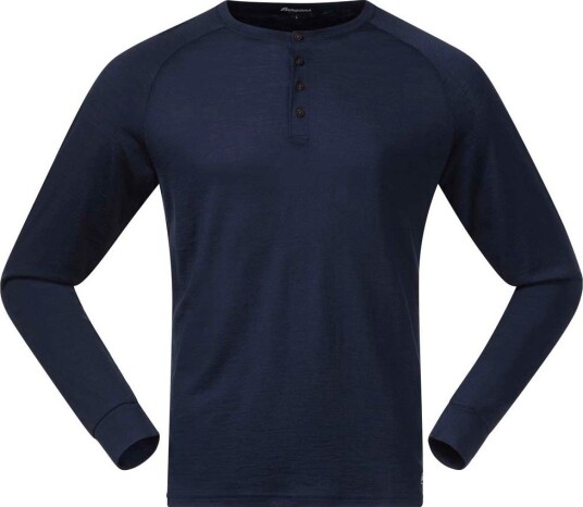 Bergans Men"s Lysebu Wool Henley Navy Blue, L Bergans Men"s Lysebu Wool Henley Navy Blue, L