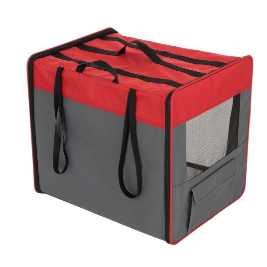 Zooplus Exclusive Transportabelt Hundehus First Class Basic L: L 79 X B 53.5 X H 66 cm Grå/Rød