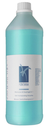 VEGA Shampoo & Dusjgele Fontana 2 in 1 stor; 1000 ml; Hvit; 12 Stykk / Forpakning