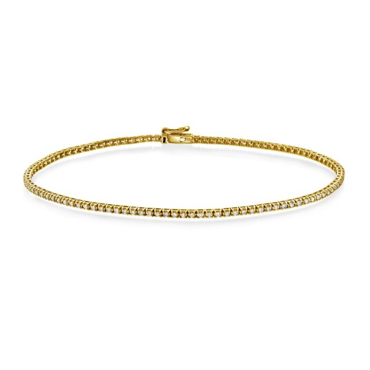 Tennisarmbånd i 375 gult gull med diamanter 0,48 ct 18 cm