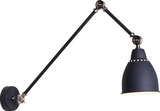 India Vegglampe Med Lang Arm  Grafitt