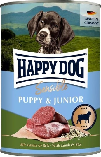 Happy Dog Puppy Sensible &Junior Våtfôr & Ris Boks Lam 400 G Happy Dog Puppy Sensible &Junior Våtfôr & Ris Boks Lam 400 G