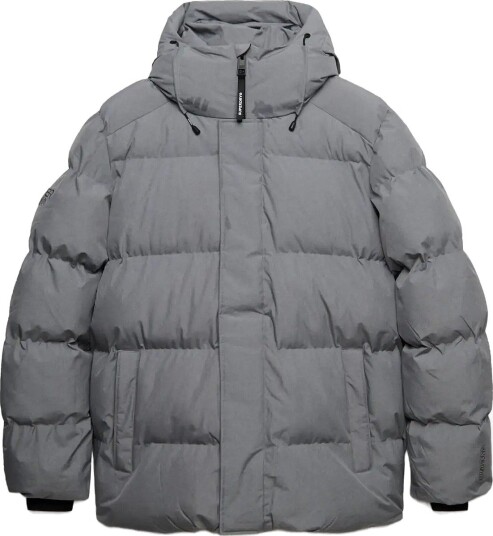 Superdry Hooded 5 Baffle Sports Puffer GREY MARL L