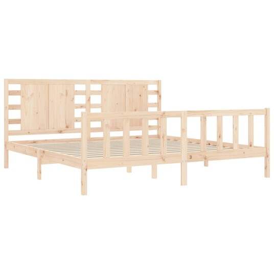 vidaXL Sengeramme med hodegavl 200x200 cm heltre
