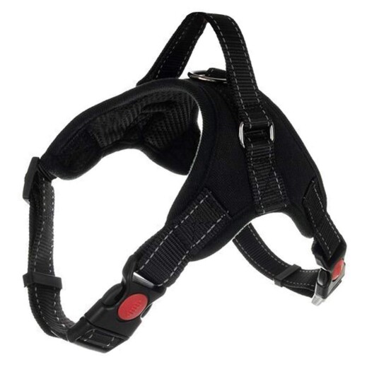 Northix Trykkfri Hundevest Medium - Justerbar og Komfortabel Sort