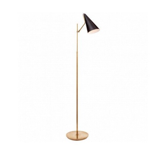 Clemente Floor Lamp Antique Brass with Black