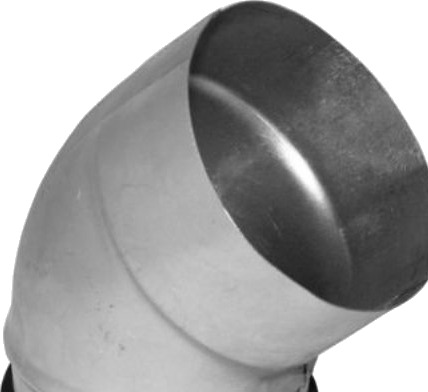 Kort Bøj.Ø160 45° Mf/Np Kort Galvaniseret Muffe/Nippel