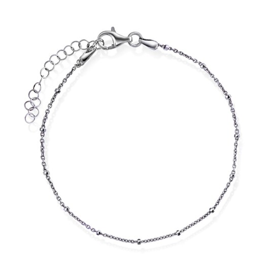 Pan Jewelry, Armbånd i 925 rhodinert sølv med kuber, 19 cm