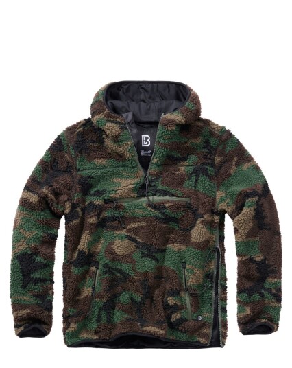Brandit Teddyfleece Worker Hettegenser Oliven, Brun Brandit Teddyfleece Worker Hettegenser Oliven, Brun