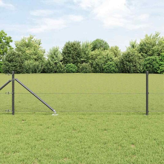 Sveiset nettinggjerde med 13 spikerpæler Grå 0.6x100 m Stål