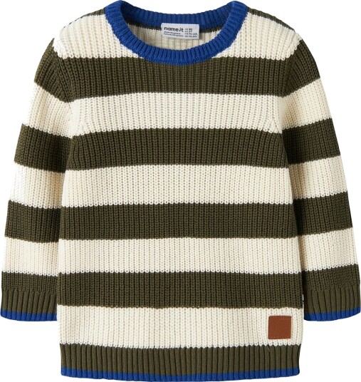 Name It Genser Strikk NmmNereus Olive Natt Name It 1½ år (86) Genser Armygrønn Beige Blå Brun Hvit