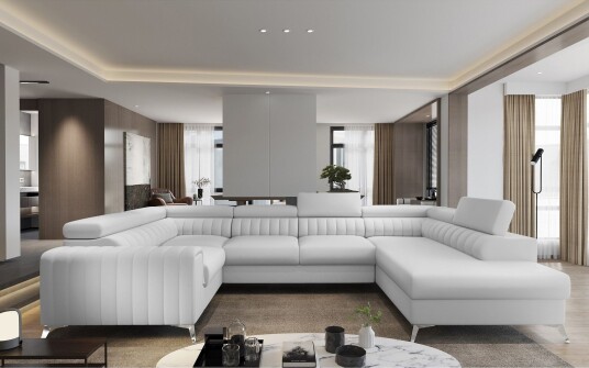 Kotori Hjørnesovesofa m. Sjeselong   Vit