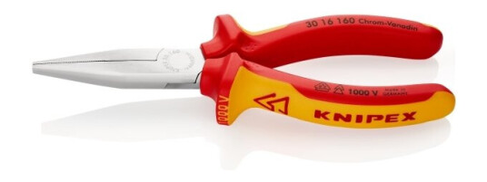 Knipex Langbecktang 160 mm isolert med flerkomponentgrep VDE-godkjent