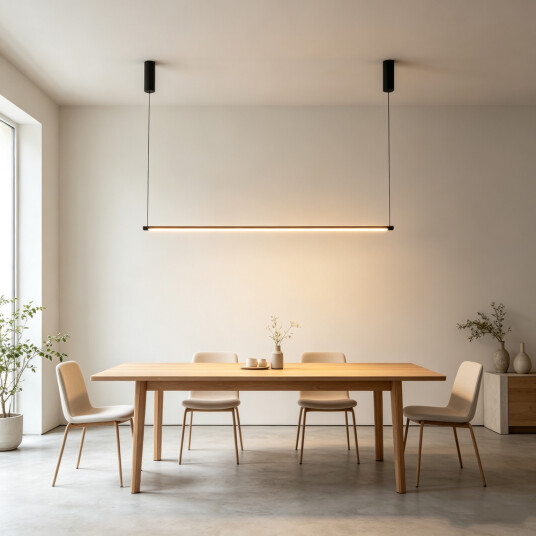 126cm dimbar spisestuelampe Svart 18W LED inkl. wireoppheng Dimbar : Dimbar Kulør : Nøytral