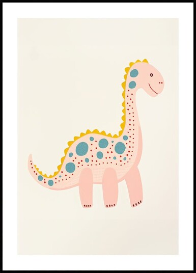Happy Spotted Dino Plakat Plakat / 21x30cm